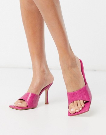 Public Desire Harlow Square Toe Mule Roze - Ženske Sandale | 32840ESTZ